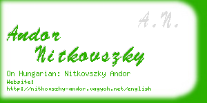 andor nitkovszky business card